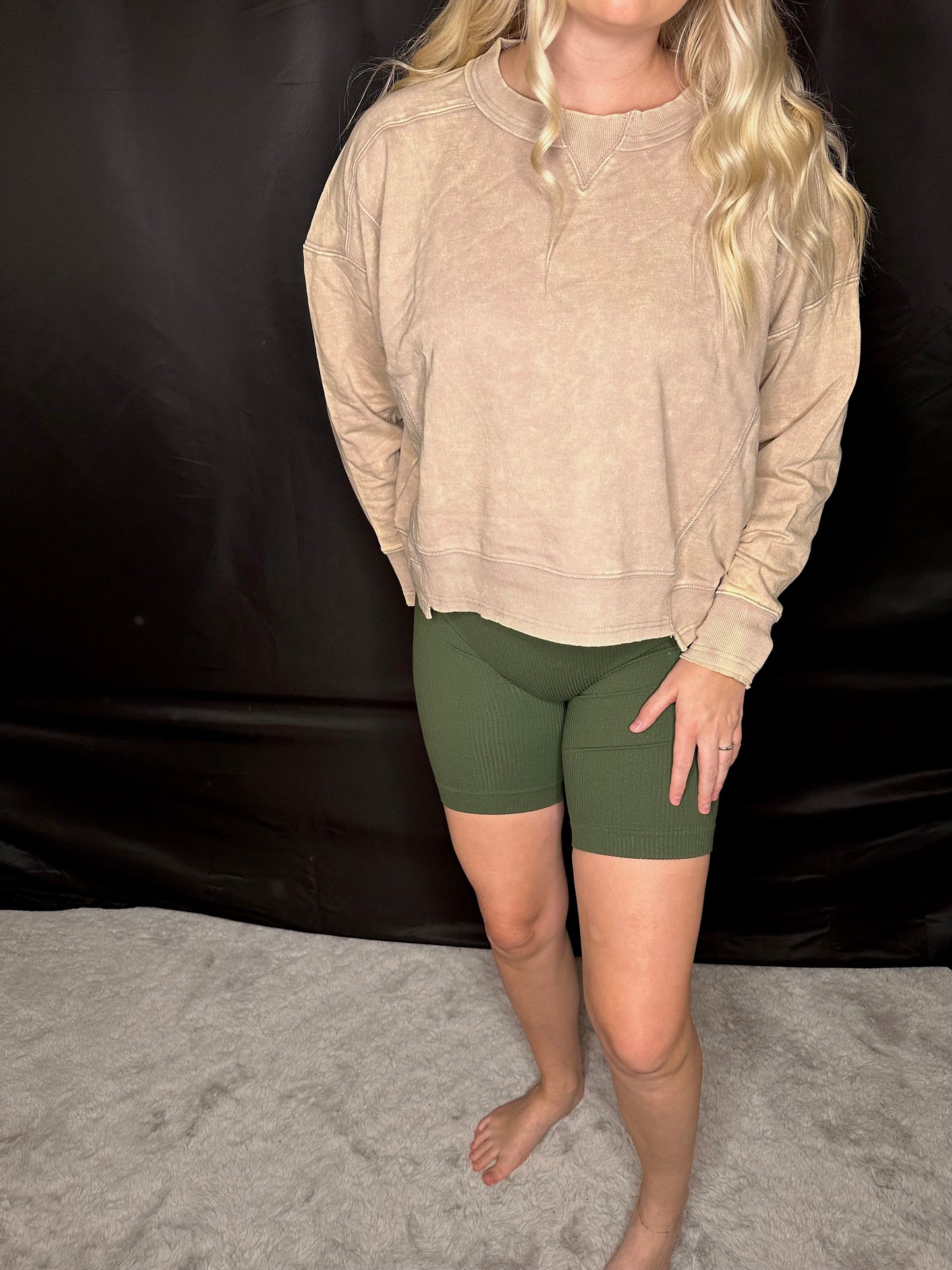 Ribbed Biker Shorts