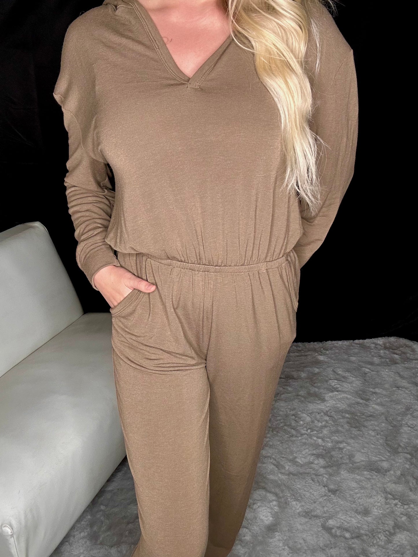 Mocha Hoodie Jumpsuit