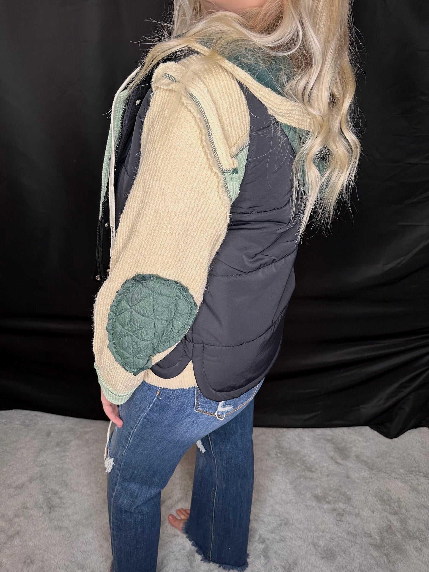 POL Hooded Button Down Shacket