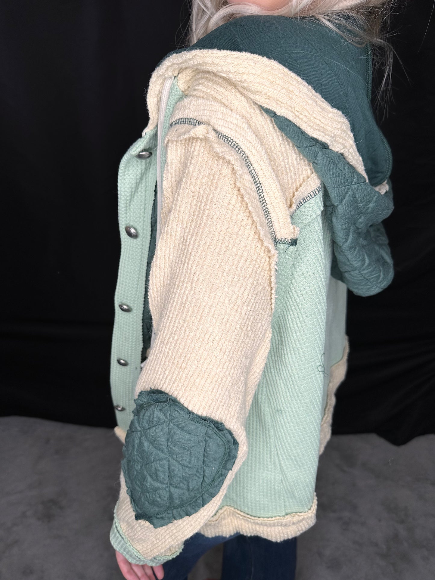 POL Hooded Button Down Shacket