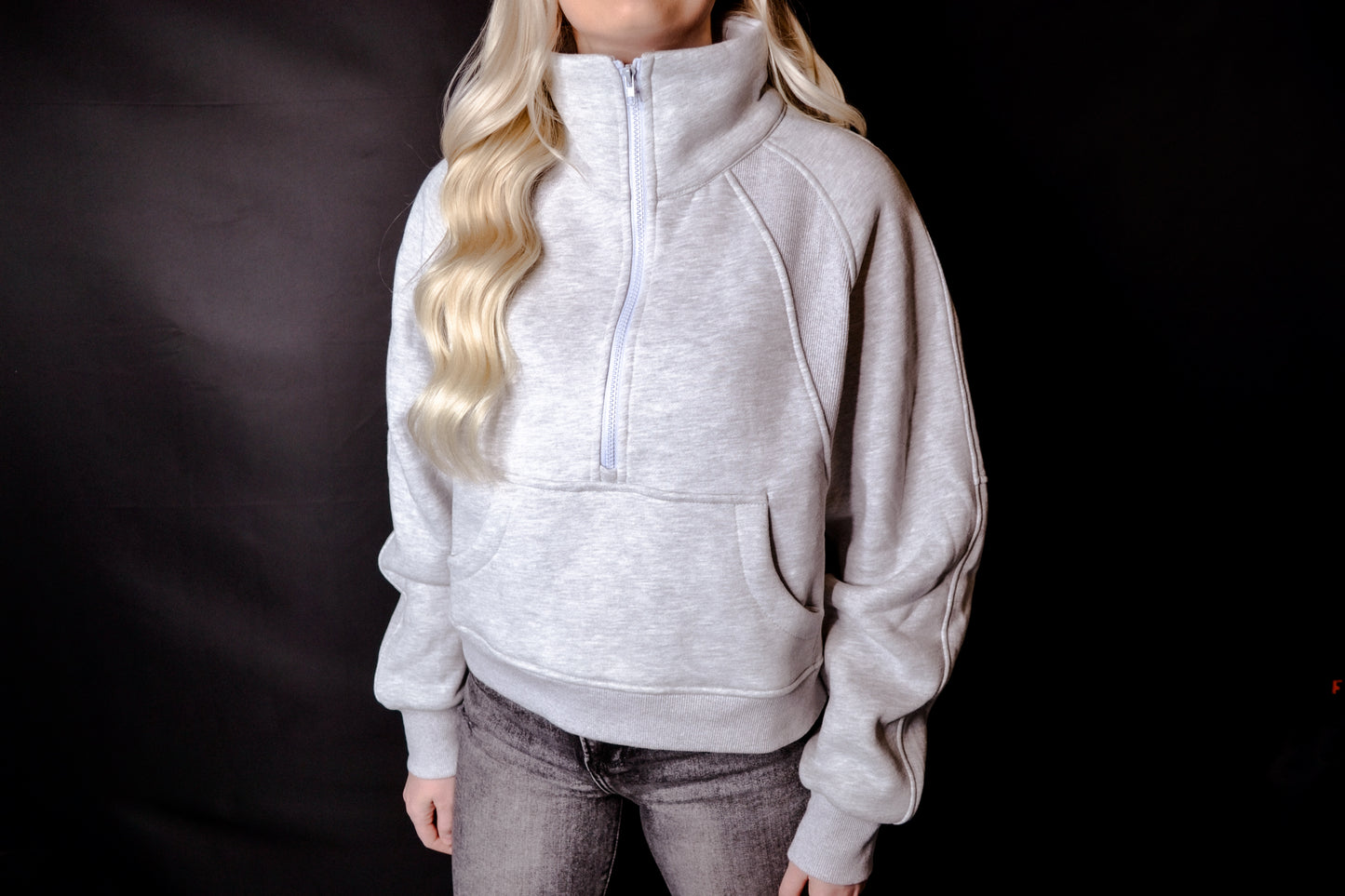 Funnel Neck Half Zip Grey