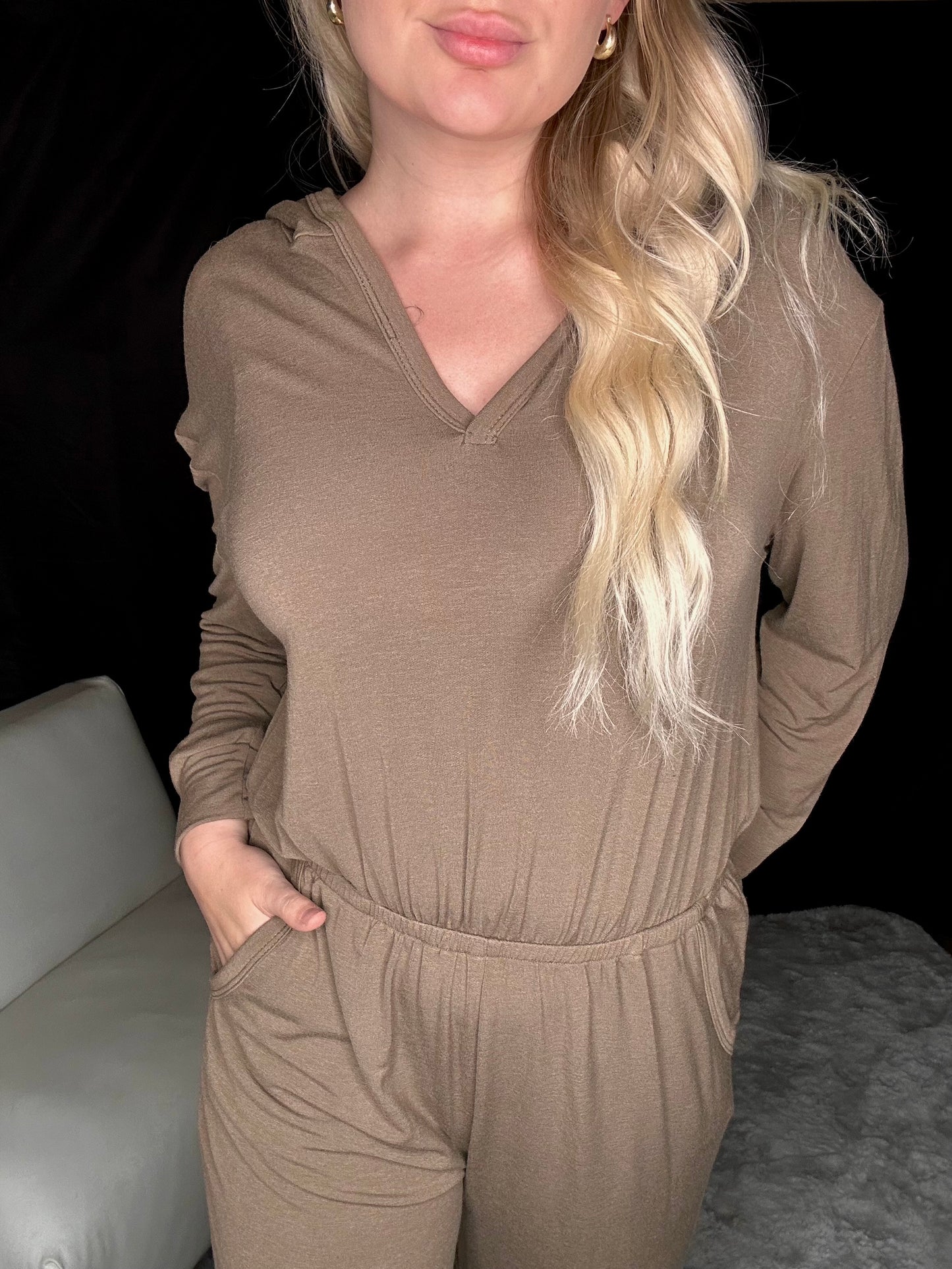 Mocha Hoodie Jumpsuit