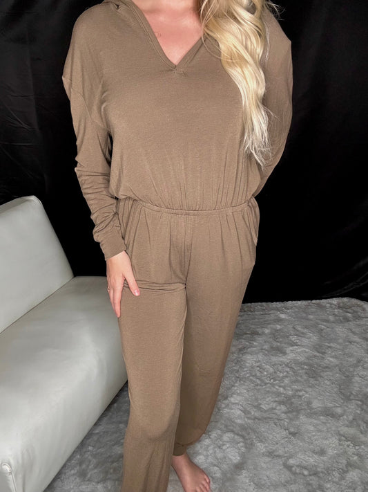 Mocha Hoodie Jumpsuit