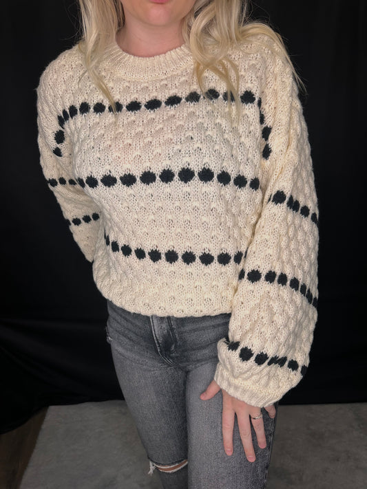 Balloon Sleeve Knit Sweater