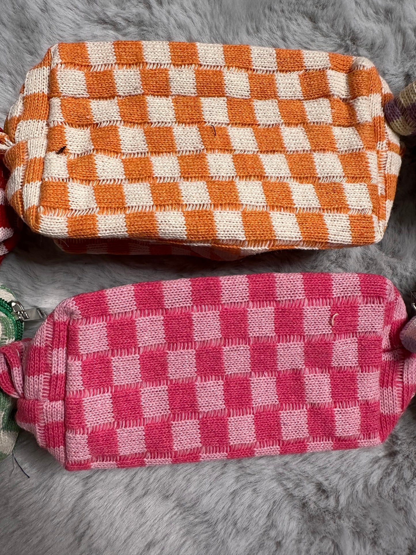 Checker Makeup Bag