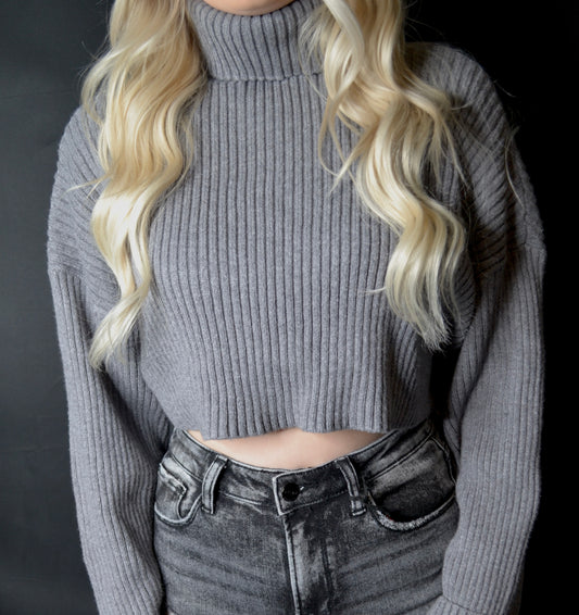 Cropped Turtleneck Sweater