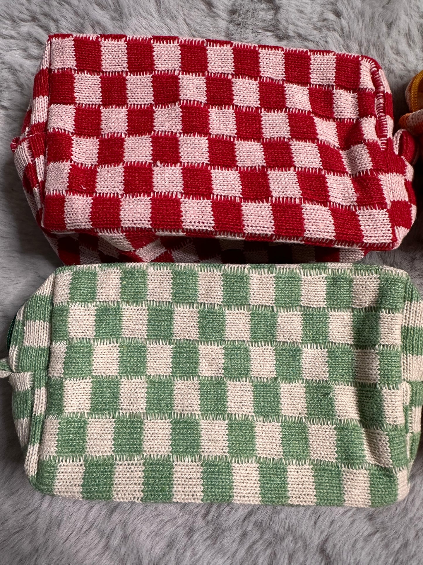 Checker Makeup Bag