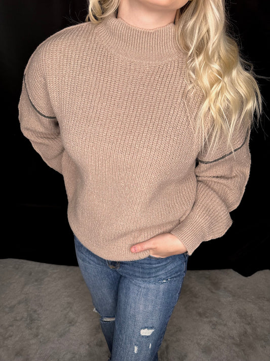 Colorblock Exposed Seam Sweater