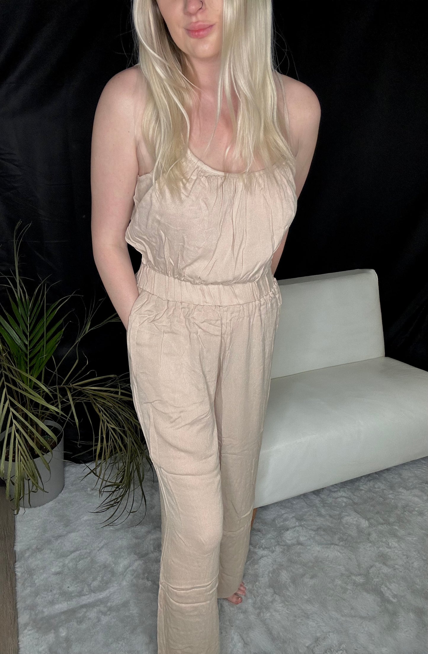 Casual Tan Jumpsuit