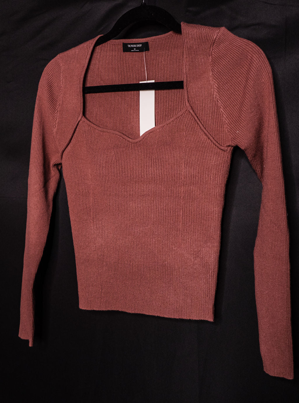 RIB KNIT LONG SLEEVE TOP