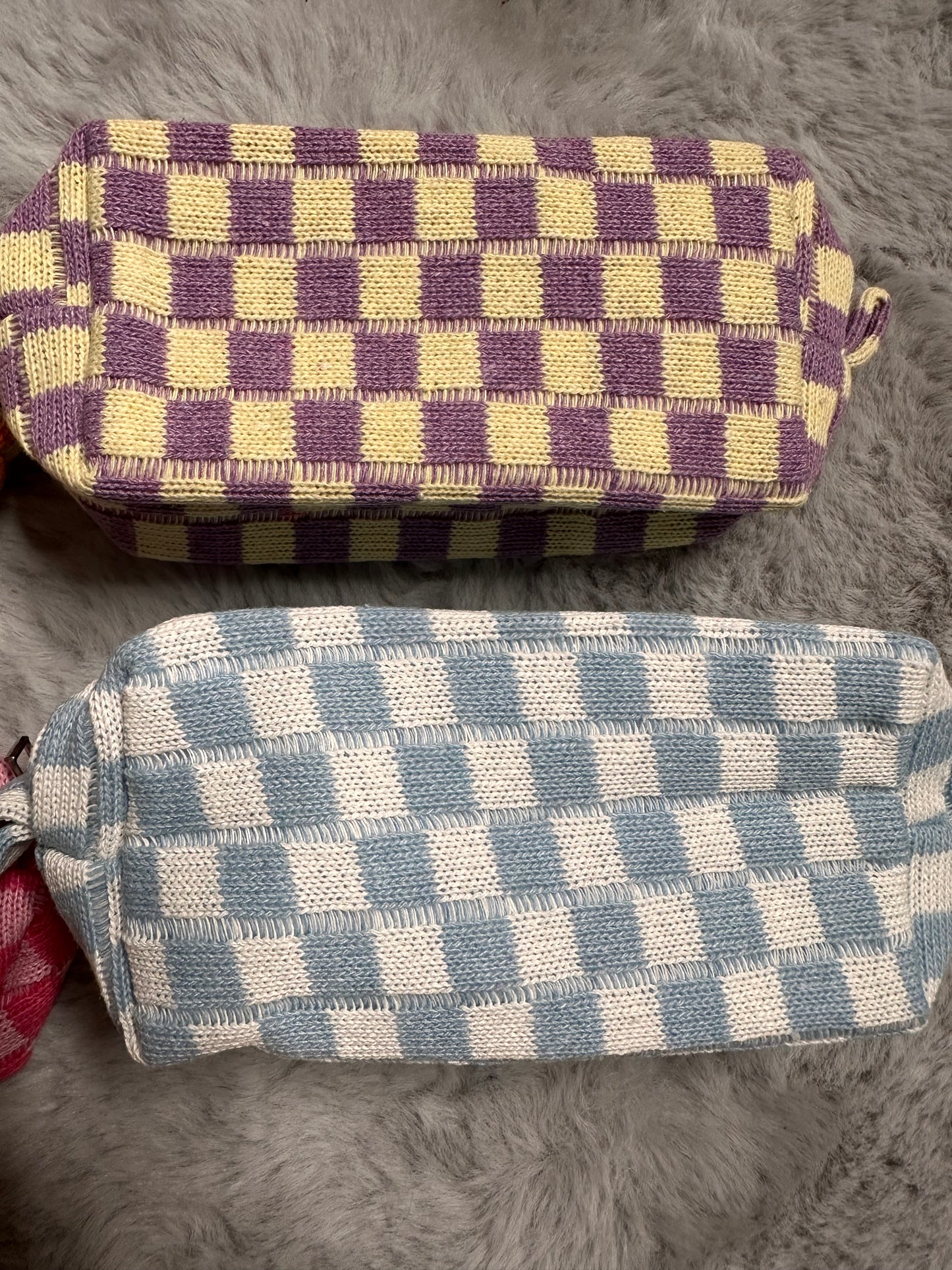 Checker Makeup Bag