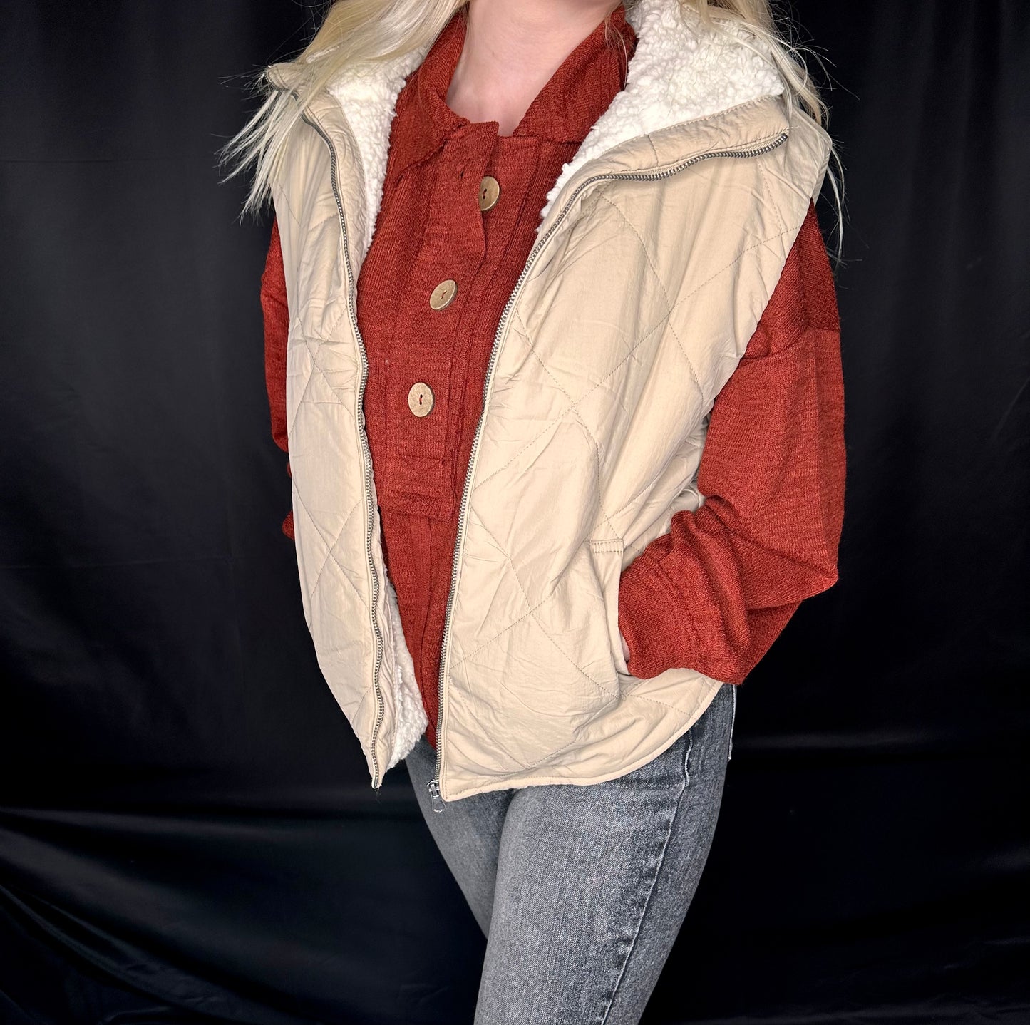 Quilted Fleece Lined Puffer Vest